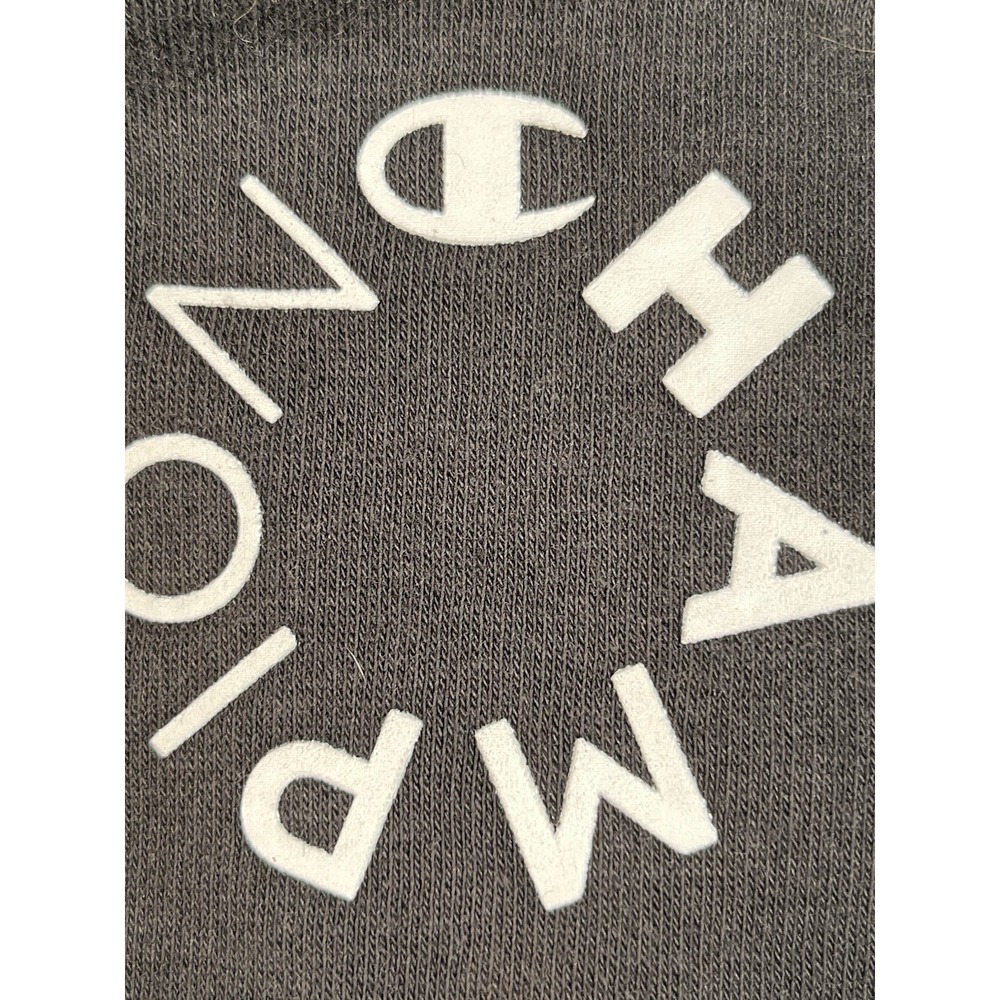 Champion Hoodie Sweatshirt XLDrawstring Black kangaroo pouch Sleeve Graphics Y2k - Picture 4 of 9
